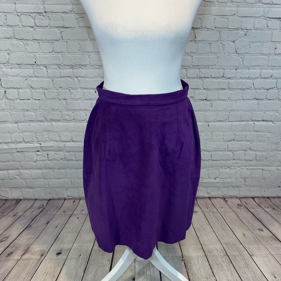 Skirt Mini Faux Suede Purple-S/M - Picture 1 of 5